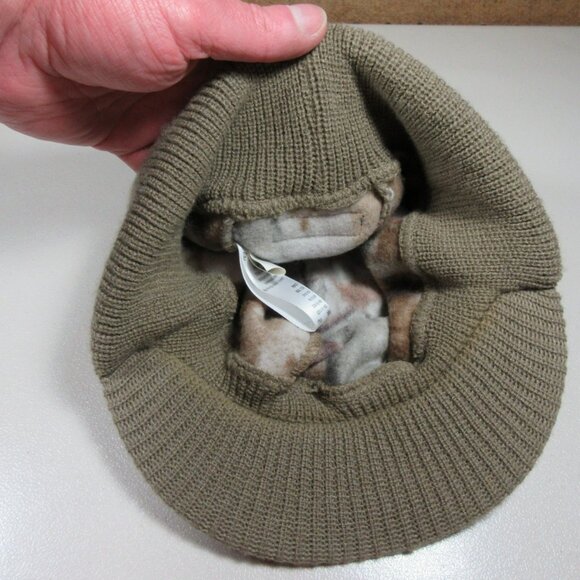 Remington mens green beige billed fleece winter camo hunting hat OS - Picture 5 of 8